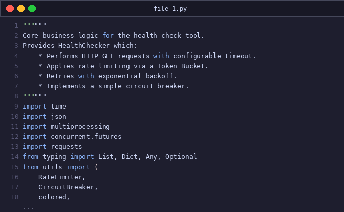 Add configurable timeout and rate limiting to health_check p