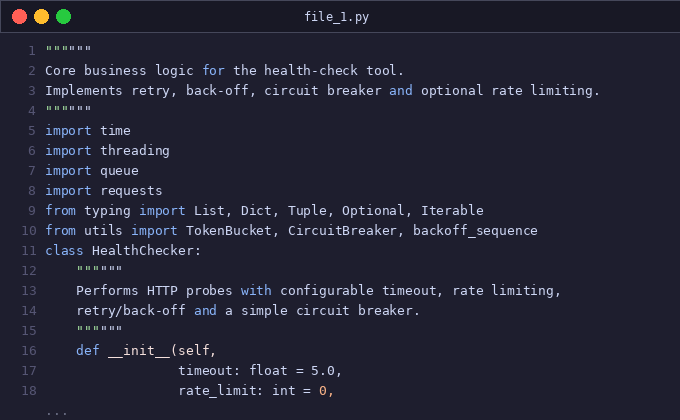 Add configurable timeout and rate limiting to health_check p