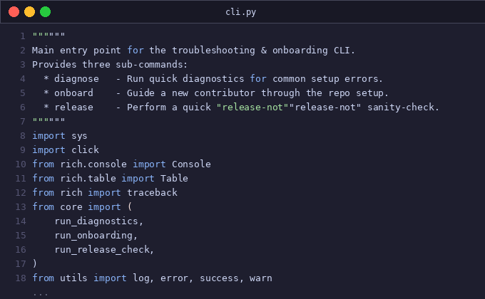 Troubleshooting guide + contributor onboarding + release not