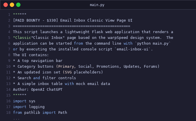 Email Inbox Classic View Page UI