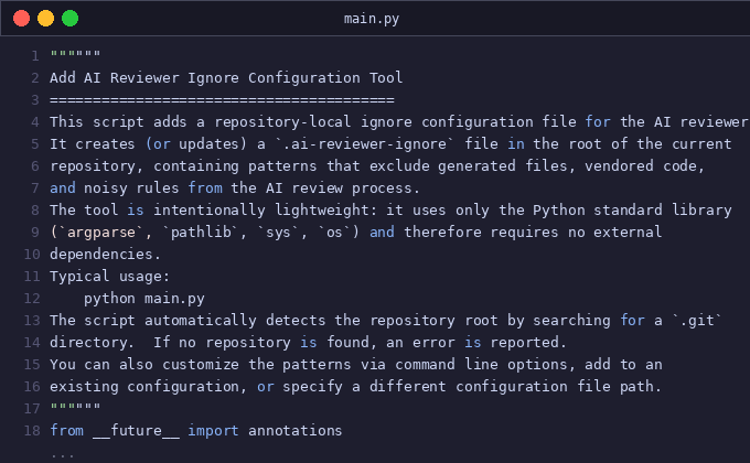 Add AI reviewer ignore configuration