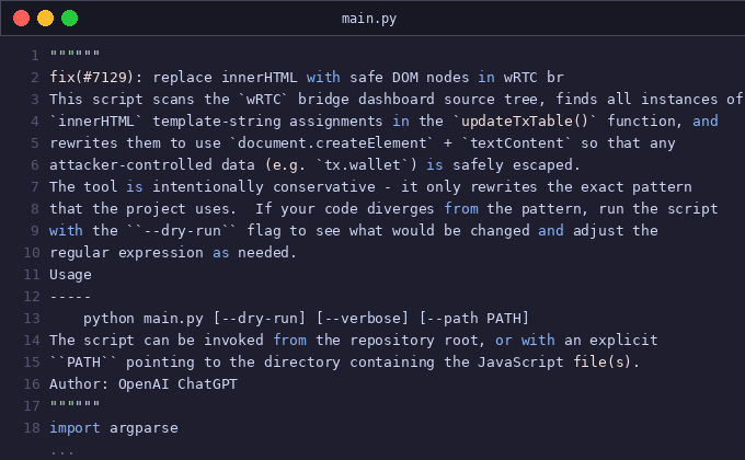 fix(#7129): replace innerHTML with safe DOM nodes in wRTC br