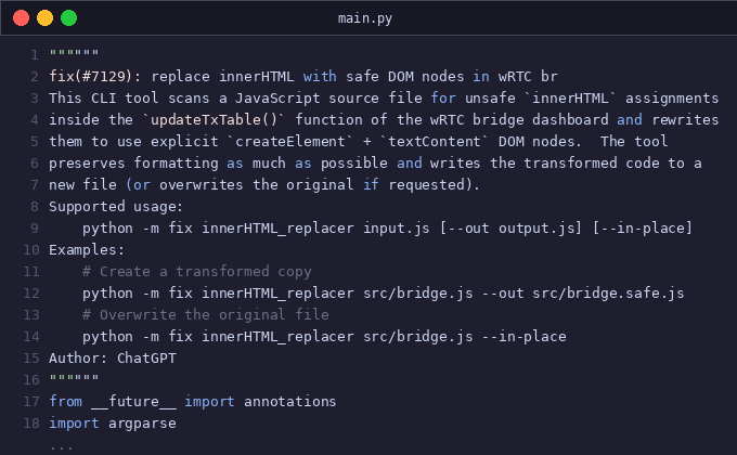 fix(#7129): replace innerHTML with safe DOM nodes in wRTC br