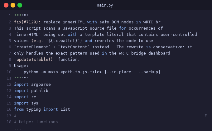fix(#7129): replace innerHTML with safe DOM nodes in wRTC br
