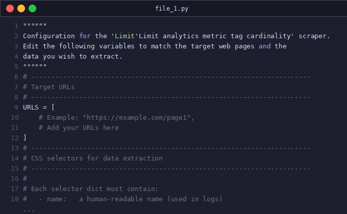 Limit analytics metric tag cardinality