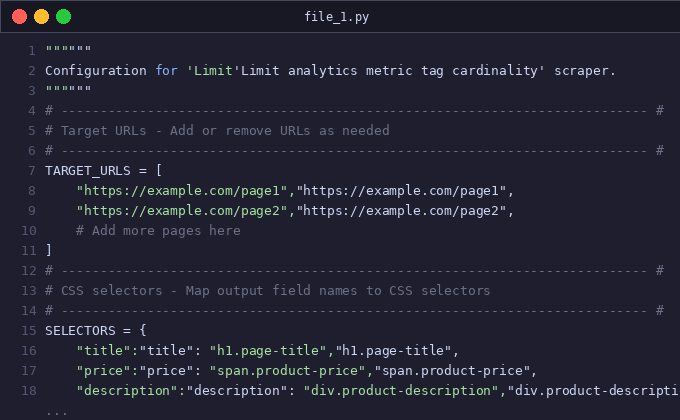 Limit analytics metric tag cardinality