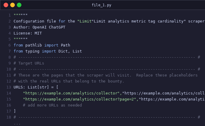 Limit analytics metric tag cardinality